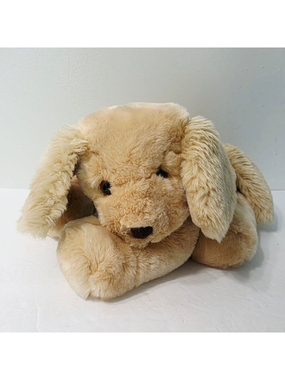 Vtg Commonwealth Golden Yellow Lab Puppy Dog Laying Down Plush Stuffed Toy